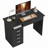 HOMCOM Bureau met planken - Spaanplaat - 110x50x76cm - Zwart