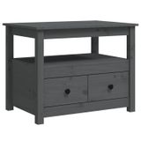 vidaXL salontafel 71x49x55 cm massief grenenhout grijs