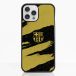 FC Barcelona Coque de Téléphone 3D Officielle Noire et Jaune avec des rayures abstraites