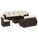 vidaXL 9-delige Loungeset met Kussens, Poly Rattan, Bruin