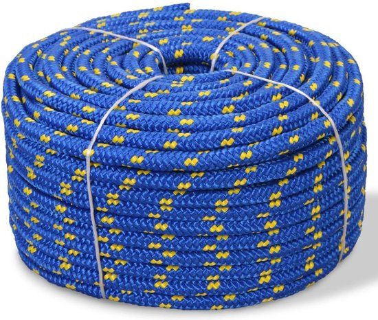 vidaXL Boot touw 12 mm 50 m polypropyleen blauw