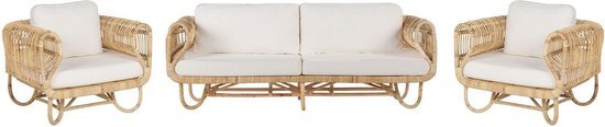 Beliani Loungeset rotan lichtbeige DOLCEDO