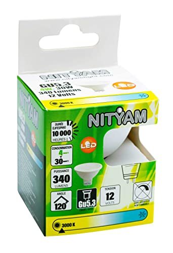 Nityam LED spot 4W 340 Lumen GU5.3 warm wit 3000K stralingshoek 120°