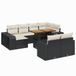 vidaXL 11-delige Loungeset met Kussens Poly Rattan Zwart