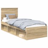 vidaXL Bedframe Sonoma Eiken 75 x 190 cm Massief Grenenhout