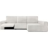 ECOMMERC3 Bankhoes voor chaise longue, lang hoekdeel rechts, met ontspanning, overtrek voor chaise longue, natuurlijke kleuren, bi-elastisch, ademend en eenvoudig aan te brengen, met schuimstoffen en