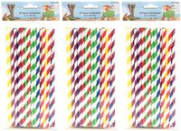 Merkloos Drinkrietjes - papier - set 150x - multicolor kleuren - 20 cm - verjaardag/feestje