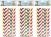 Merkloos Drinkrietjes - papier - set 150x - multicolor kleuren - 20 cm - verjaardag/feestje
