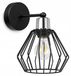 Applique murale en métal et fil métallique, abat-jour LED, style industriel moderne