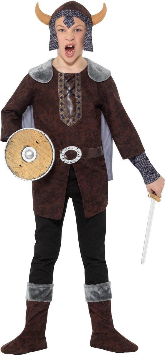 Smiffys Viking Pak Jongen Sverre - Maat S - Bruin - Polyester