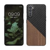 kwmobile hoesje geschikt voor OnePlus Nord - Backcover in donkerbruin / zwart - Smartphonehoesje - design