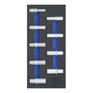 BGS Werkplaatswagen inzetstuk - Doppen zeskant 12,5 mm (1/2 inch) 10-24 mm - 9 delig