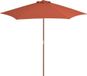 Prolenta Maison Exclusive Parasol met houten mast, 270 cm, terracotta