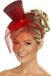 Smiffys Carnaval verkleed mini hoedje op diadeem - Funny hoge hoed - Rood - Dames - Clownshoed