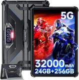 OBA OUKITEL RT7 Tablet PC Rugged – 32000 mAh batterij, 24 (12 + 12) GB + 256 GB robuust, Android 13 MT6853, 48 MP + 32 MP, 10,1 inch FHD+, Dual 5G LTE/OTG/GPS/Face ID, zwart