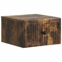 vidaXL Muurbevestigde Nachttafel Gerookt eiken 33 x 34,5 x 20 cm