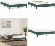 vidaXL Bedframe zonder matras 120x210 cm fluweel donkergroen