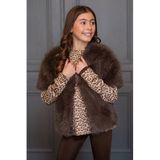 Like Flo Young imitatiebont vest - donkerbruin