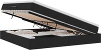 vidaXL Bed met opbergruimte en matras Zwart 200 x 200 cm Polyester