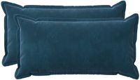 vidaXL Kussensloop 2 pcs houten blauw 40 x 70 cm fluweel