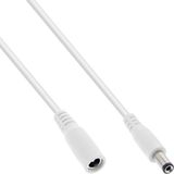 InLine DC verlengkabel | 5,5 x 2,1mm | max. 24W | wit | 0,50 meter