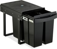 Relaxdays Inbouw prullenbak - 3 vakken - 40 l - Zwart