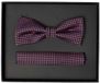 Venti Set met vlinderdas en pochet - Donkerblauw - Roze dessin