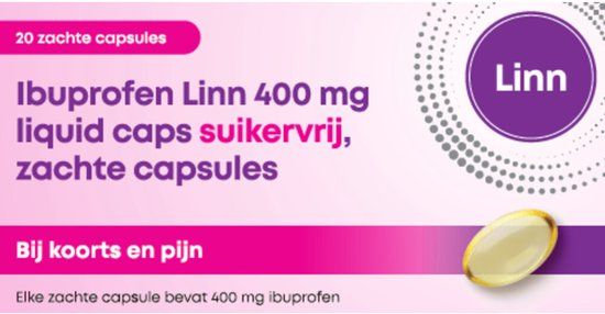 Linn Ibuprofen 400 mg Suikervrije Liquid Cap - 20 capsules