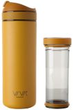 Viva Scandinavia Recharge Drinkbeker met Filter 460 ml Geel RVS