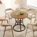 Runder Petite table à manger pour 2-4 personnes, 80 cm de large, marron