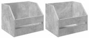 Vinyl Album Doos 2 st Betongrijs 38 x 30 x 29 cm Bewerkt hout