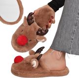 sarcia.eu Rendier ANTI-SLIP dames pantoffels, WARME, ZACHTE, BONTEN huisslippers, kerstmis