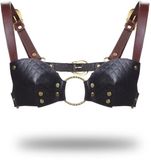 Liebe Seele Grace Land Co. Ltd. Liebe Seele Equestrian Leather Bralette - Leren Bralette - Zwartbruin - Maat L
