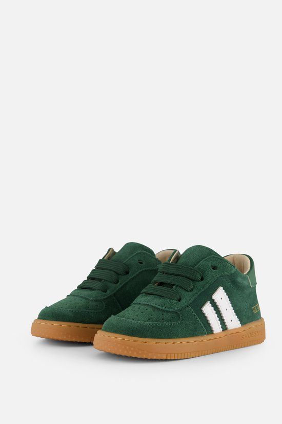 Shoesme Donkergroen Suède Sneakertje - Sneakers Kinderen - Unisex - Dark Green - Suède - Maat 19