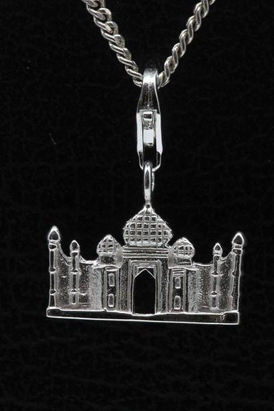 MOOYE ® - Collectie Zilveren Taj Mahal India hanger én bedel - Zilver - Unisex - 20 cm