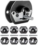 IPEA Scharnierverbinders voor banken met metalen stekker, 4 stuks, houderhaken om in te steken, set van 4, zwart, 70 mm