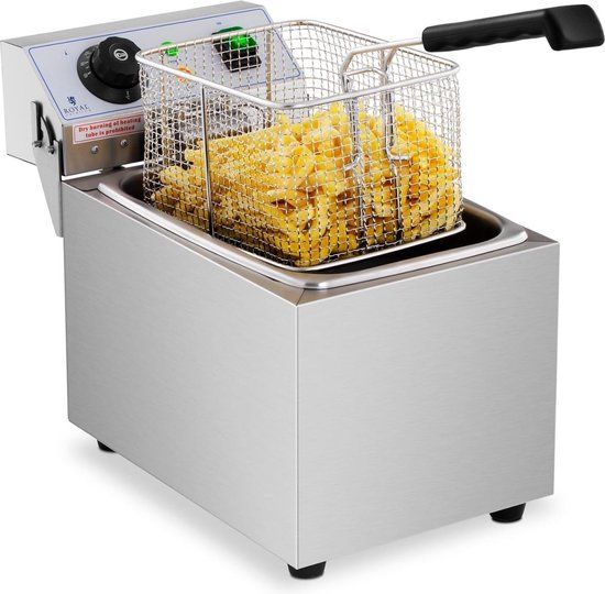 Royal Catering Elektro-Friteuse - 8 Liter - 3200W - Zilver - 1 mand