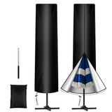 AiQInu Beschermhoes voor parasol, met stang, grote beschermhoes voor parasol van 3 tot 4 m, ronde en hoekige parasol, 210D Oxford, weerbestendig, uv-bestendig, winddicht en sneeuwbestendig, 240 x 57
