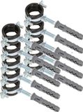 KOTARBAU® 10 Stuks Pijpbeugelset, Trillingsdempende Buisklem, 3/4", Gegalvaniseerd Staal