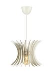 Elegant Sphere Kroonluchter, wit MDF, 60 cm hoogte, verstelbare kabel, E27-fitting, max. 40 W, Scandinavisch design voor moderne interieurdecoratie