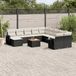 Maison Exclusive - Ensemble de jardin pour le jardin, composé de 12 pièces avec coussins, en polyrotin noir