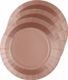 Santex Bordjes karton - 10x - rond - rose goud - 22 cm - feestbordjes