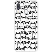 Panda Bedrukt siliconen hoesje compatibel met Galaxy A40 Réunion de Pandas