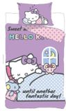 Hello Kitty Dekbedovertrek 140 x 200 cm - Katoen - Paars