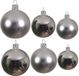 Decoris Kaemingk B.V. Compleet glazen kerstballen pakket zilver glans/mat 26x stuks - 10x 6 cm - 12x 8 cm - 4x 10 cm