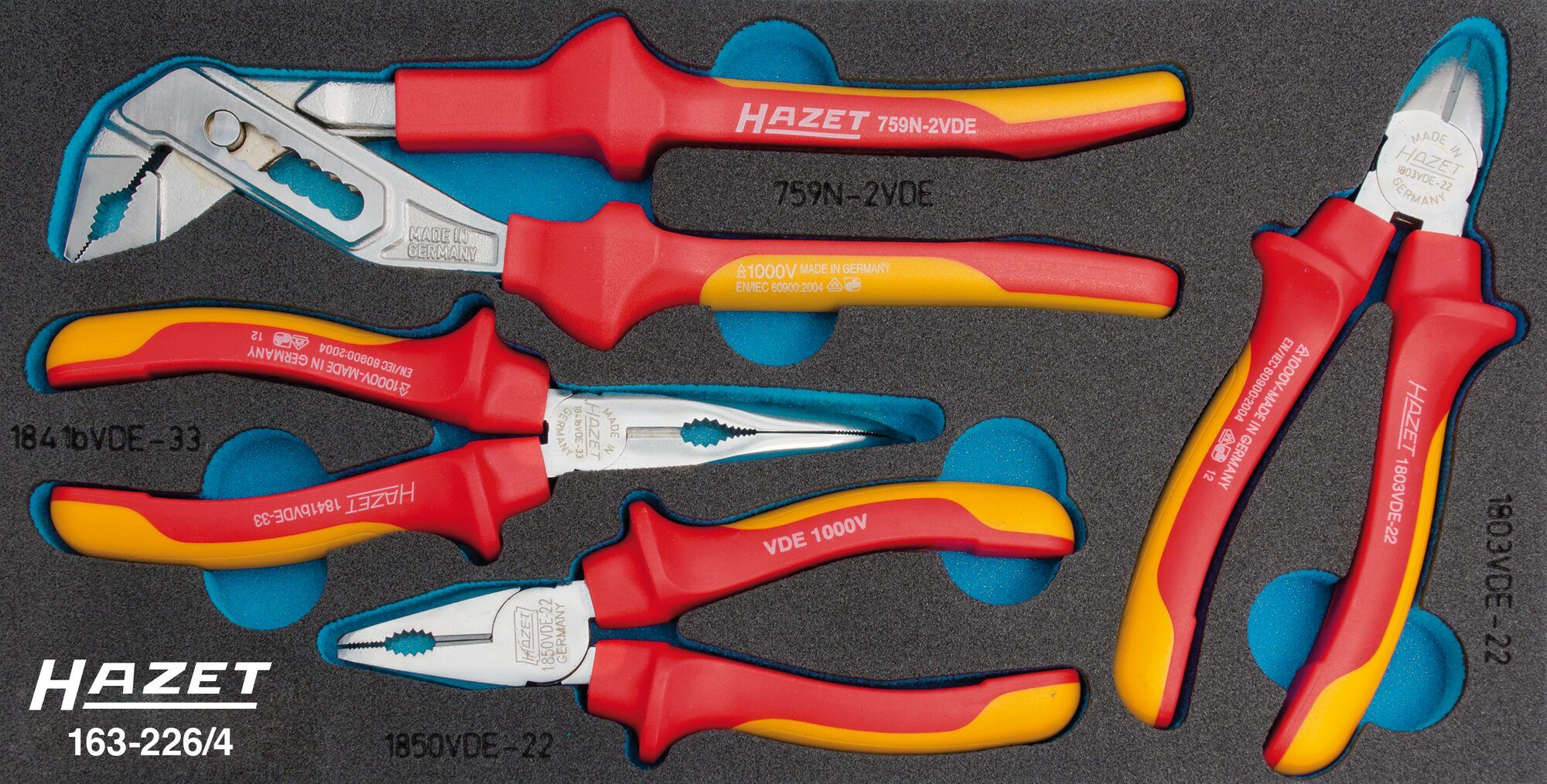 Hazet 163-226/4 VDE-tangen-assortiment