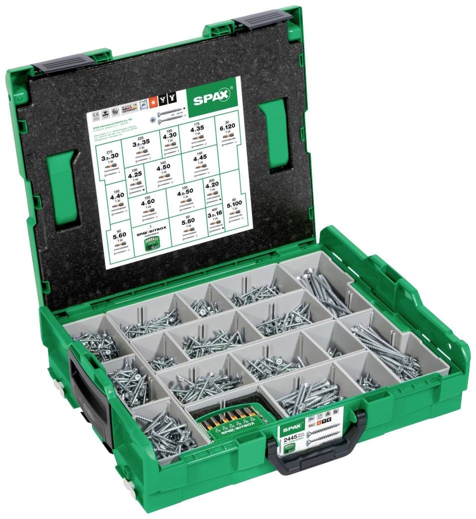 SPAX Assortimentsbox Schroeven Torx Platkop 2446 Stuks - 16 Maten - RVS