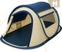 CampFeuer tente Quiki pour 2 personnes, crème/bleu, tente pop-up, montage en 2 secondes, déperlante