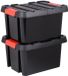 EDA StockR Outdoor/Garden Storage Box - 2x - Moisture and Frost Resistant - Black - 58 Liters - 58 x 45 x 33 cm - Plastic