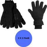 Heatkeeper Fleece Thermo Handschoenen Heren Zwart S/M 2-Paar